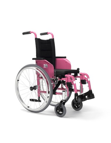Silla de ruedas infantil manual y plegable en aluminio Eclips X4 Kids rosa
