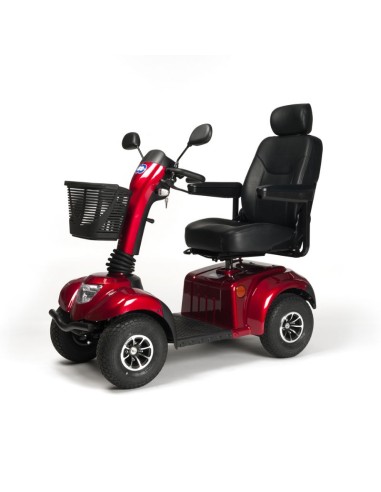 Scooter eléctrico compacto con ruedas neumáticas y suspensión Ceres SE rojo perspectiva