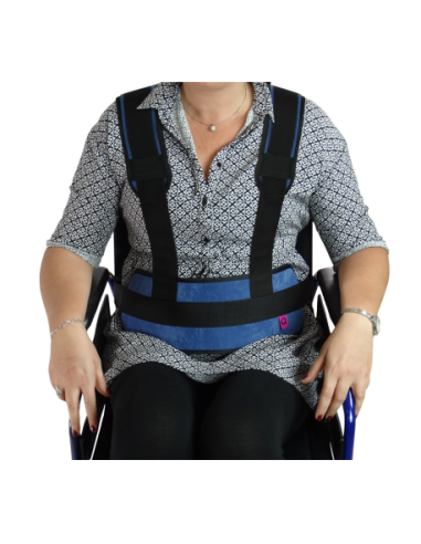 Cinturón abdominal acolchado con tirantes y cierre de iron-clip 304361 para silla de ruedas y sillón