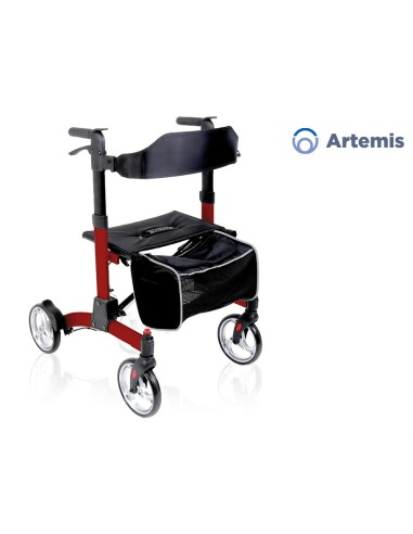 Rollator plegable de dos brazos en aluminio pintado Artemis