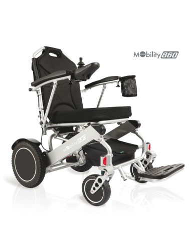 Silla de ruedas eléctrica, ligera y plegable en aluminio Mobility 860 perspectiva