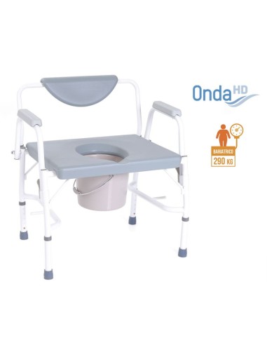 Silla bariátrica multifunción para baño y ducha en acero Onda HD RH780