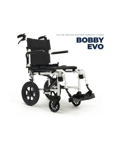 Silla de ruedas manual para transferencias, ligera y plegable de rueda pequeña en aluminio Bobby Evo perspectiva