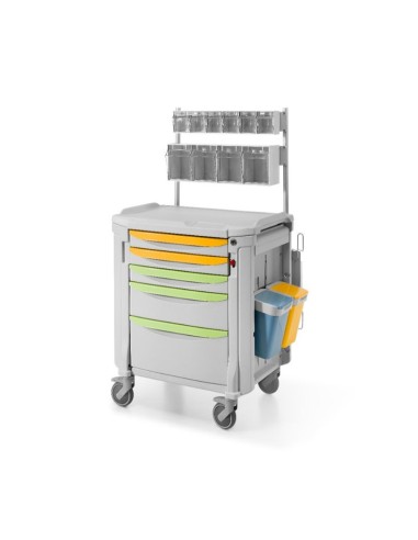 Carro de medicación con mesa de trabajo ampliable MEDTROLLEY MEDICINE