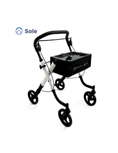 Rollator plegable de 4 ruedas en aluminio pintado Sole