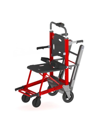 Silla de ruedas plegable para evacuación y transporte PS-195 roja